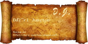 Déri Jusztus névjegykártya